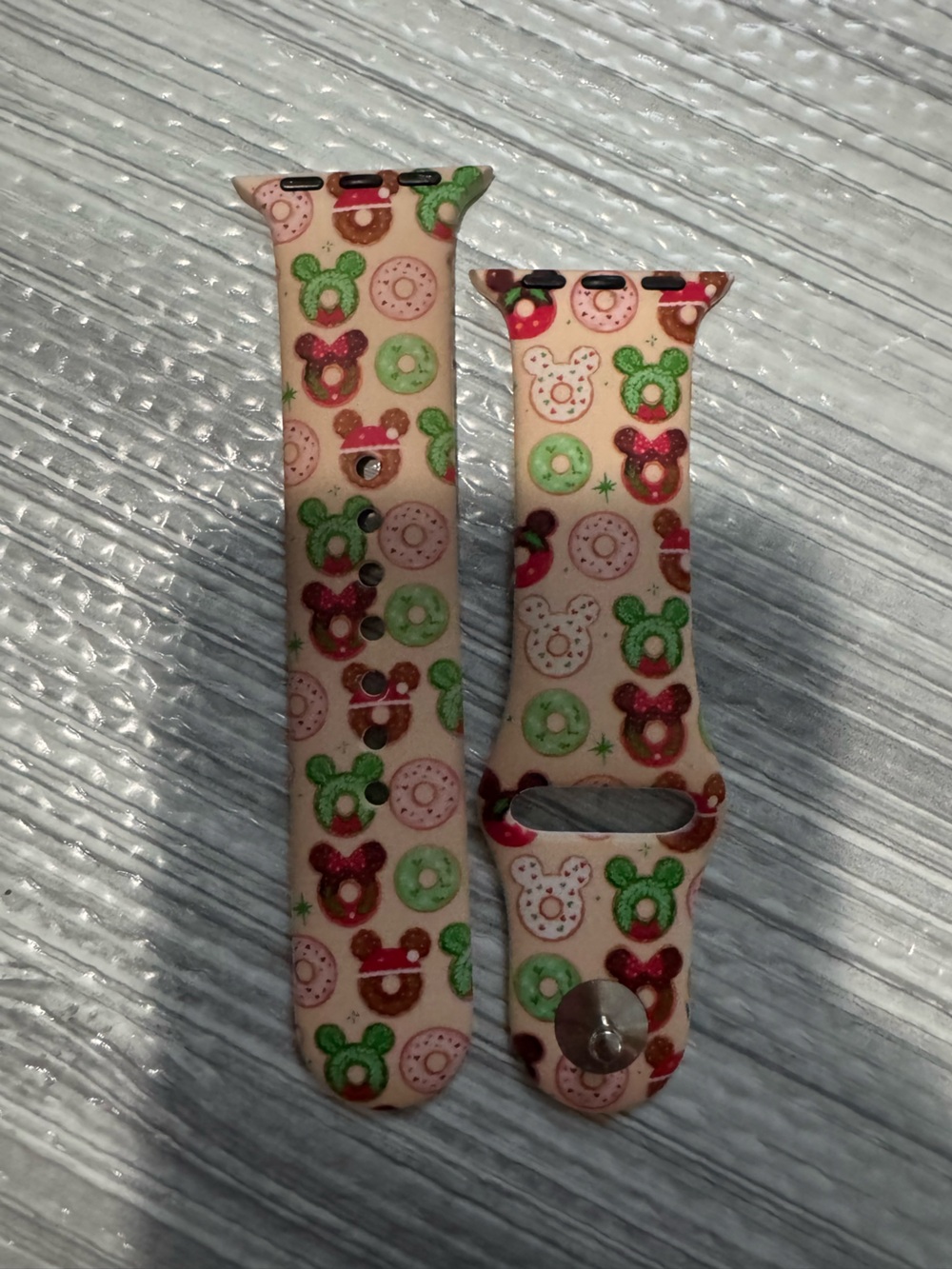 Disney Silicone Apple Watch Band-Donut & Mickey Mouse Christmas Print
